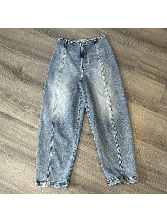 pistola Denim - Pistola Jeans Womens 27 Light Wash Blair High Rise Seamed Barrel Leg Crop Denim